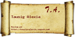 Tausig Alexia névjegykártya